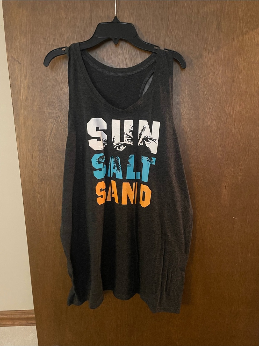 Men's Black Graphic Swim Tank Top - SUN SALT SAND